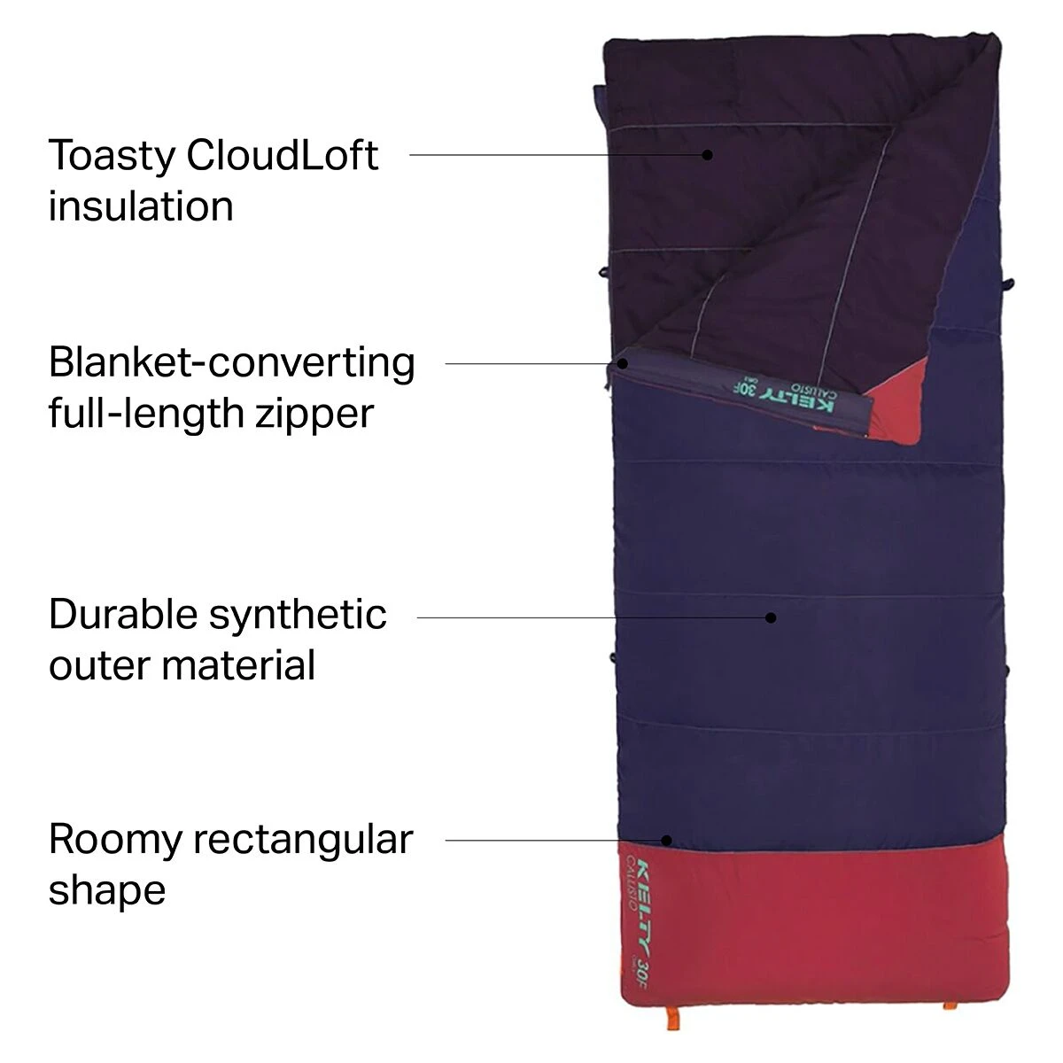 Kelty Callisto 30 Sleeping Bag: 30F Synthetic - Kids' 5 Kelty Callisto 30 Sleeping Bag: 30F Synthetic - Kids' - Image 5