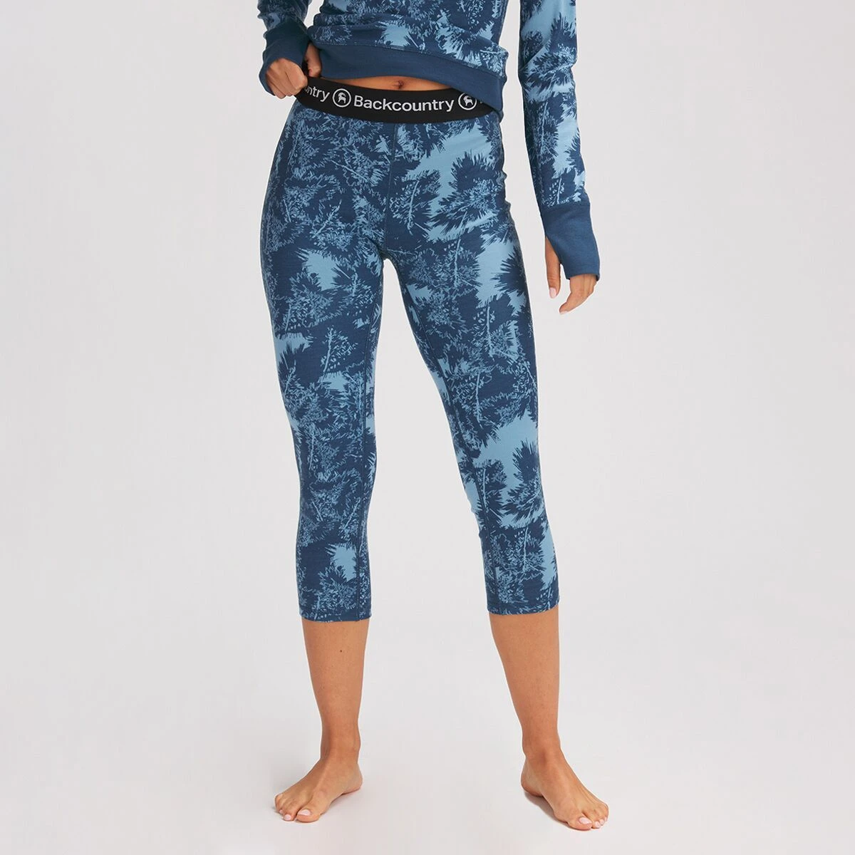 Spruces Mid-Weight Merino 3/4 Printed Bottom - Women's 1 Spruces Mid-Weight Merino 3/4 Printed Bottom - Women's